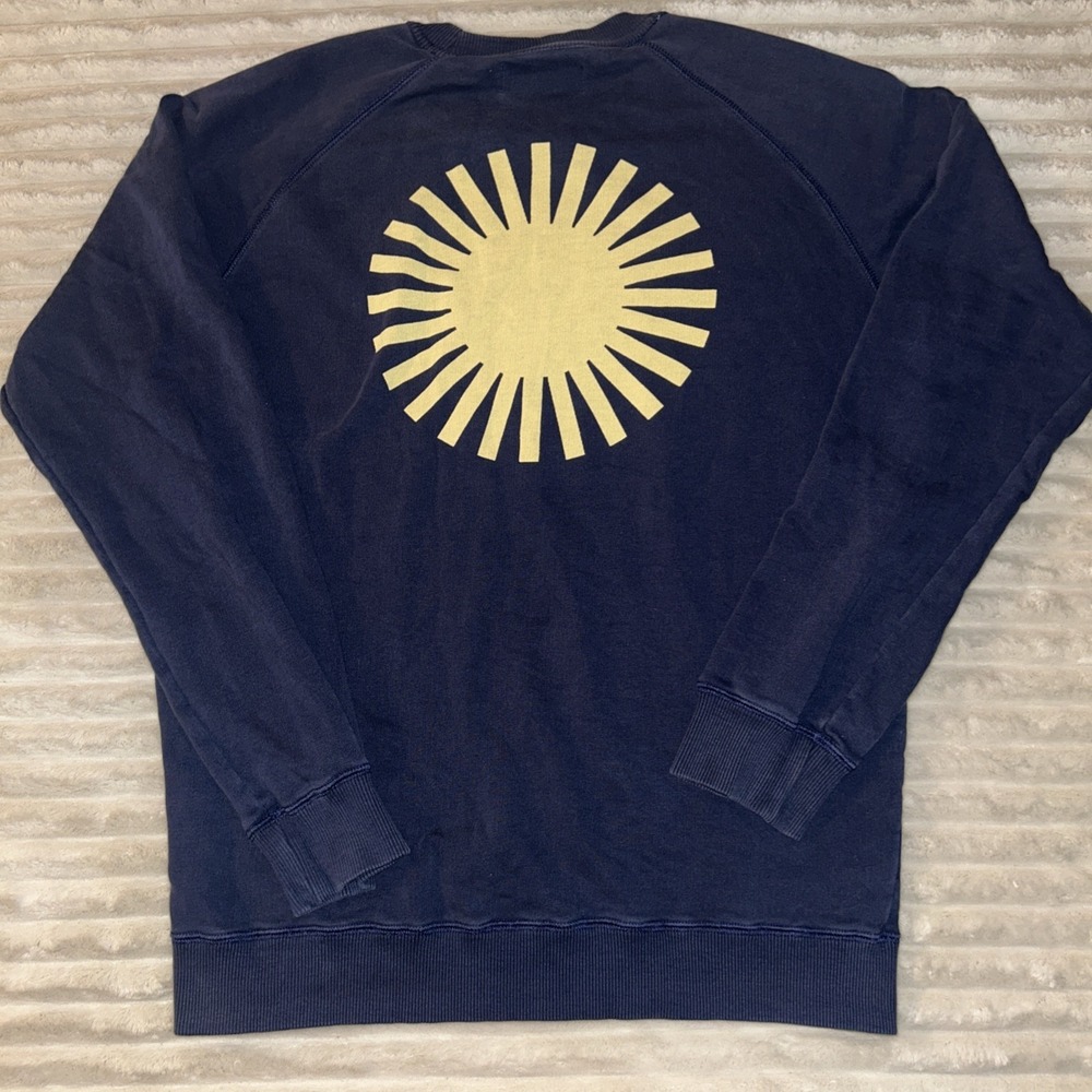 Thinking Mu - Abstract Sweatshirt Blue Sun Graphic Medium